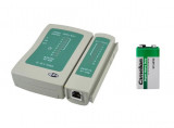 Cumpara ieftin Tester cablu de retea LAN mufe RJ,RJ45 + baterie 9V