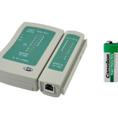 Tester cablu de retea LAN mufe RJ,RJ45 + baterie 9V