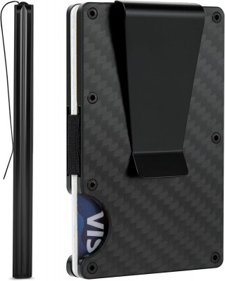 Portofel NeoHGS&amp;trade;, Fibra de Carbon, tip Portcard, Protectie RFID Anti-Furt, Unisex, Material Aluminiu/Fibra de Carbon, Suport 12 Carduri si Bacnote, 8. foto