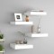 Gossi rafturi de perete suspendate, 4 buc., alb, 23x23,5x3,8 cm, mdf