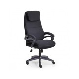 Scaun directorial HM Sidney, Ergonomic, Cadru Polipropilena, Tapiterie Stofa, Suport lombar, Inaltime ajustabila, 110 kg, 125x65x43 cm, Negru