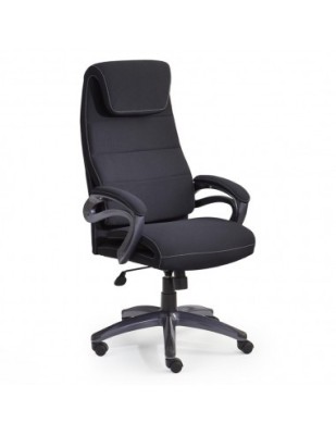 Scaun directorial HM Sidney, Ergonomic, Cadru Polipropilena, Tapiterie Stofa, Suport lombar, Inaltime ajustabila, 110 kg, 125x65x43 cm, Negru foto