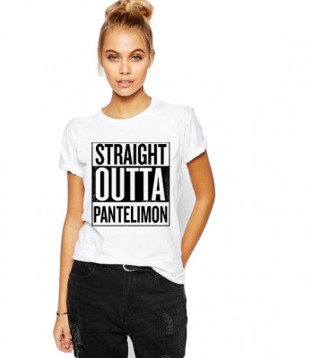 Tricou dama alb - Straight Outta Pantelimon - XL foto