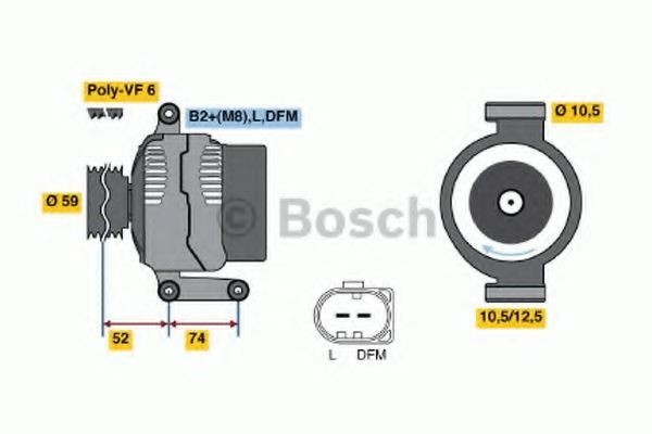Generator / Alternator FORD TRANSIT bus (2006 - 2014) BOSCH 0 986 047 910