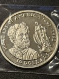P10 Cook Islands 10$ 1990 /500 years of America /argint /Proof