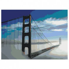 Set pictura pe numere Pod San Francisco 1182, panza bumbac pe rama lemn 40x50 foto