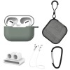 Set extins 5 in 1 pentru protectia castilor Apple Airpods Pro, culoarea verde inchis