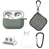 Set extins 5 in 1 pentru protectia castilor Apple Airpods Pro, culoarea verde inchis