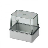 Doza aplicata transparenta 150x110x140mm IP56 inalta pentru distributie jonctiune ABS rezistenta UV fara presetupe margini netede, Elettrocanali