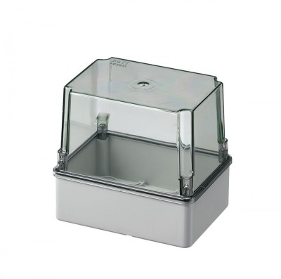 Doza aplicata transparenta 150x110x140mm IP56 inalta pentru distributie jonctiune ABS rezistenta UV fara presetupe margini netede foto