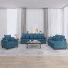VidaXL Set de canapele cu perne, 3 piese, albastru, catifea 3201689