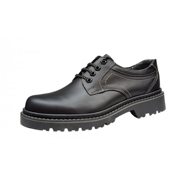 Bocanci barbati model semi din piele naturala Negru, Army Troops