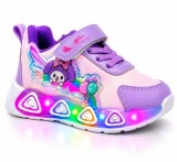 Cumpara ieftin Pantofi sport cu luminite, Model Baloane, Piele ecologica, Fete, Mov (Marime