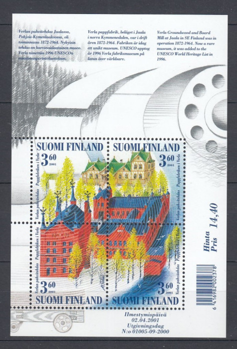 Finlanda 2001 - UNESCO - ARHITECTURA - Bloc MNH