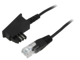 Cablu telefon Goobay RJ45 - Mufă F TAE 20m negru 60660
