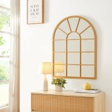 Oglinda de perete, en.casa, Villalago, 80 x 60 cm, mdf, auriu, semicerc HausGarden Leisure
