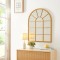 Oglinda de perete, en.casa, Villalago, 80 x 60 cm, mdf, auriu, semicerc HausGarden Leisure