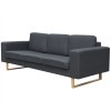Gossi canapea cu 3 locuri, gri inchis, material textil