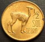 Cumpara ieftin Moneda exotica 1/2 SOL DE ORO - PERU, anul 1974 *cod 2993 = UNC, America Centrala si de Sud