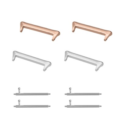 Set 4 Adaptori prindere curea de 20 mm Kwmobile pentru Xiaomi Redmi Watch 4 / Band 8 Pro, Argintiu/Auriu, Otel, KWM000025AY002C foto