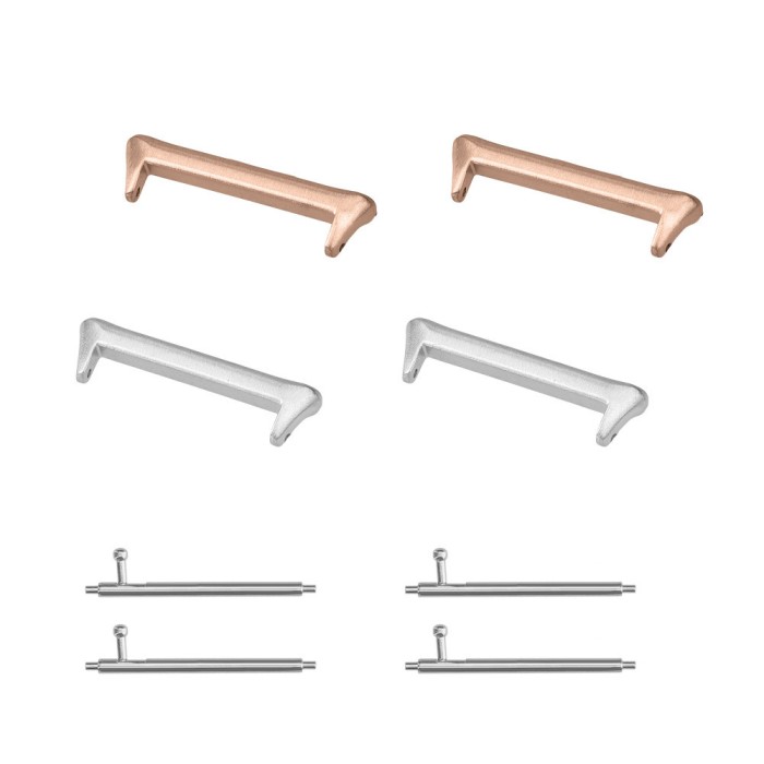 Set 4 Adaptori prindere curea de 20 mm Kwmobile pentru Xiaomi Redmi Watch 4 / Band 8 Pro, Argintiu/Auriu, Otel, KWM000025AY002C