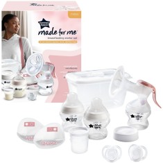 Set de pornire pentru alaptare Tommee Tippee Made for Me 2022: pompa de san manuala si accesorii, 0 luni +