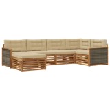vidaXL Set de canapele de exterior cu pernă 6 pcs Natural și Bej 3383561
