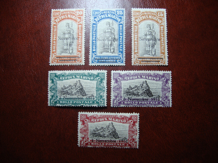 SAN MARINO 1918 SERIE SUPRATIPAR MH