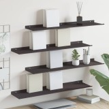 vidaXL Raft de perete cu raft Pe perete 4 pcs Negru 80 x 18 x 2,5 cm 8004033