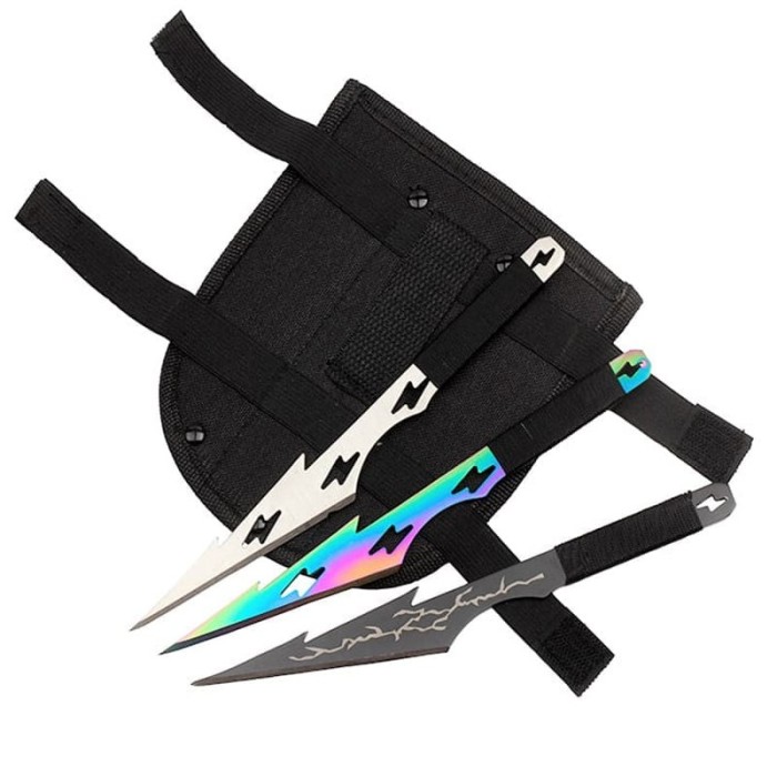 Set 3 cutite de aruncat IdeallStore&reg;, Light of Zeus, 21 cm
