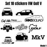 Cumpara ieftin Set 10 Stickere Volkswagen Golf V, Oem