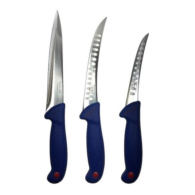 Set profesional de macelarie, injunghiat, transat, dezosat, filetat, 3 cutite otel carbon foto