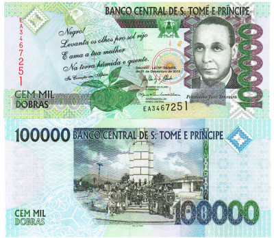 Sao Tome si Principe 100 000 Dobras 2013 P-69c UNC foto