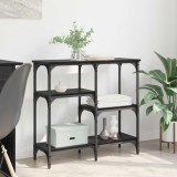 vidaXL Masă de consolă Stejar Negru 80 x 29 x 75 cm Lemn compozit 882213