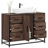 vidaXL Dulap chiuveta de baie, stejar maro, 80x33x60 cm, lemn compozit