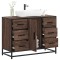 vidaXL Dulap chiuveta de baie, stejar maro, 80x33x60 cm, lemn compozit