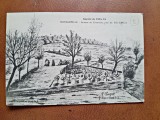 Carte postala, desen Guerre de 1914-1925, Montauville, anexe au Cimetiere, 1915