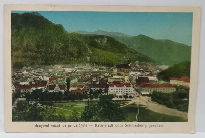 BRASOVUL VAZUT DE PE CETATUIA , CARTE POSTALA ILUSTRATA , 1927 foto