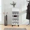 Pantofar, alb extralucios, 40x36x105 cm, lemn compozit