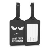 Set 2 Etichete pentru bagaje, Piele ecologica, Negru / Alb, 53127.01, Kwmobile