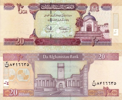 AFGANISTAN 20 afganis 2008 UNC!!! foto