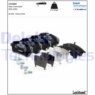 DELPHI LP2069 set placute frana,frana disc foto
