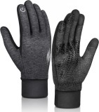 Manusi de iarna EEFOW, textil/spandex, gri, marimea S