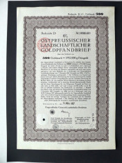 Titlu De Stat Obligatiune Germania 1927-500-Goldmark foto