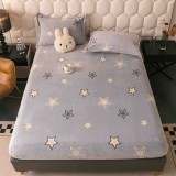 Cumpara ieftin Husa de Pat Cocolino cu Elastic si 2 Fete de Perna 50x70cm,180x200cm,Gri cu Stelute-D147