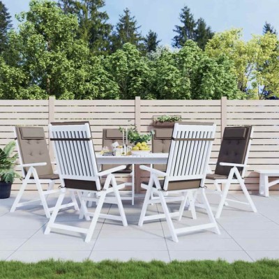 Gossi perne scaun cu spatar inalt, 6 buc, gri taupe, tesatura oxford foto