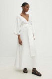 Cumpara ieftin Answear Lab rochie din bumbac culoarea alb, maxi, evazati
