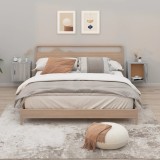 Set 2 Noptiere Perete Gossi Gri Sonoma 50x30x47 cm, Montaj Suspendat, Lemn
