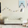 Canapea Copii Crem Catifea 70x45x30 cm, Cadru Pin, 3-6 Ani, Max 50kg, Mini Sofa Moale, Sigura &amp; Confortabila