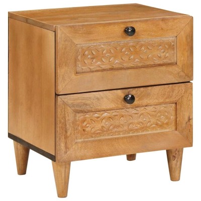 vidaXL Noptieră Maro deschis 40 x 33 x 46 cm Lemn masiv de mango 4018078 foto